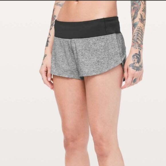 Lululemon Heather Lux Multi Black 2.5" Speed Up Short 12